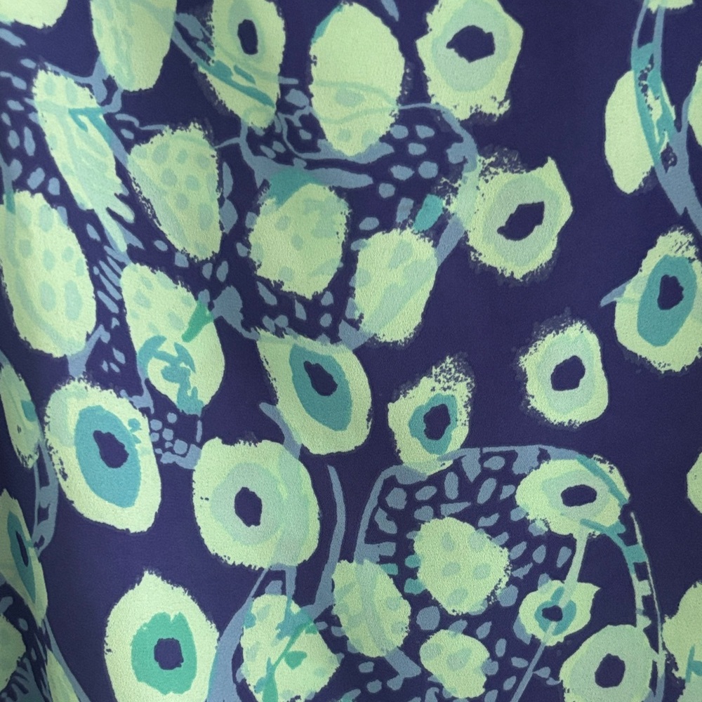 Lilly Pulitzer Navy & Aqua Printed Tank Top - Picture 3 of 4
